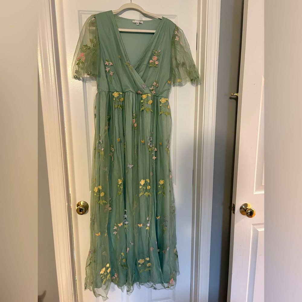Baltic Born Sage Green Floral Maxi Dress
